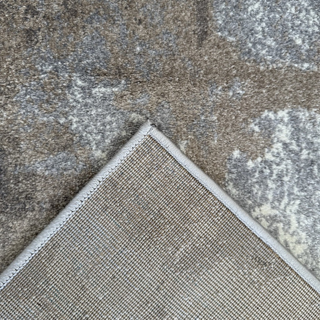 500 x 80 cm Modern Serenity in Silver Grey & Mocha Runner Rug