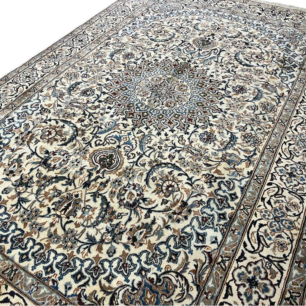 307cm x 195cm Hand-Knotted Persian Nain