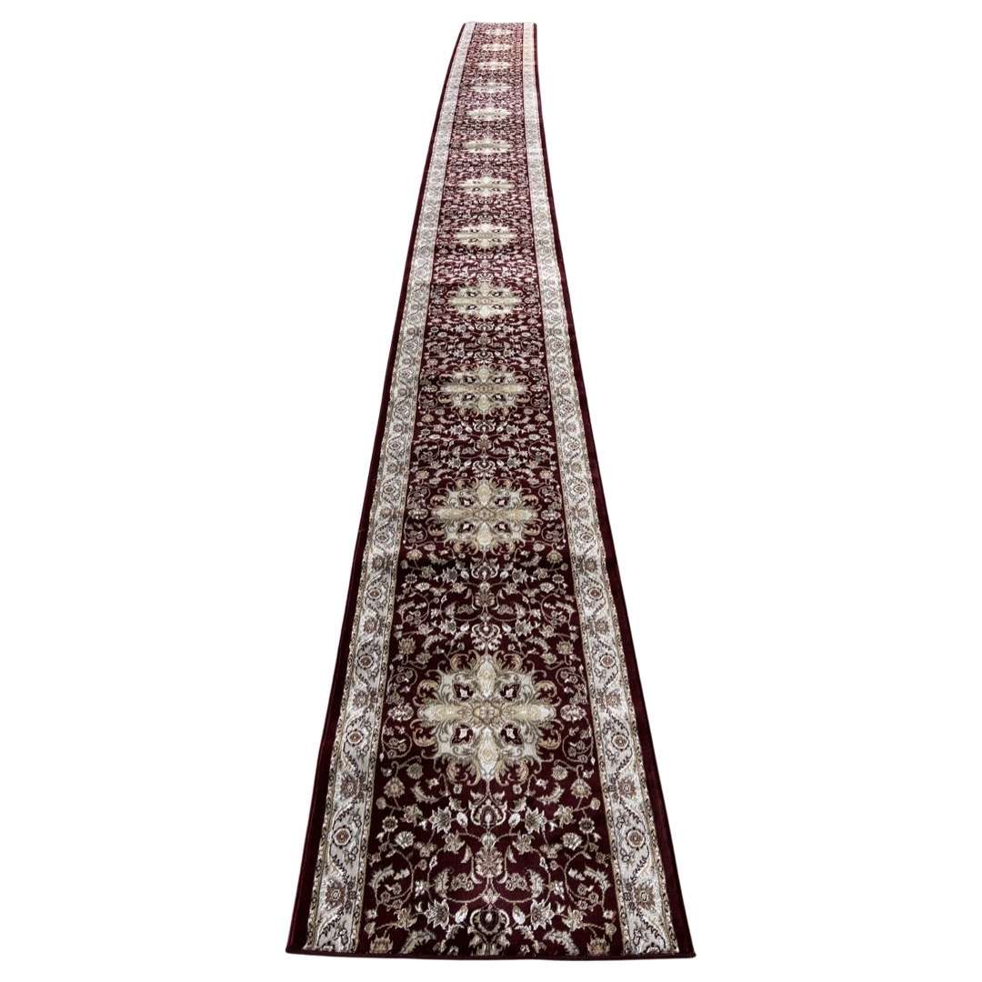 1000 x 80 cm Persian Mashad Design Maroon Runner Rug