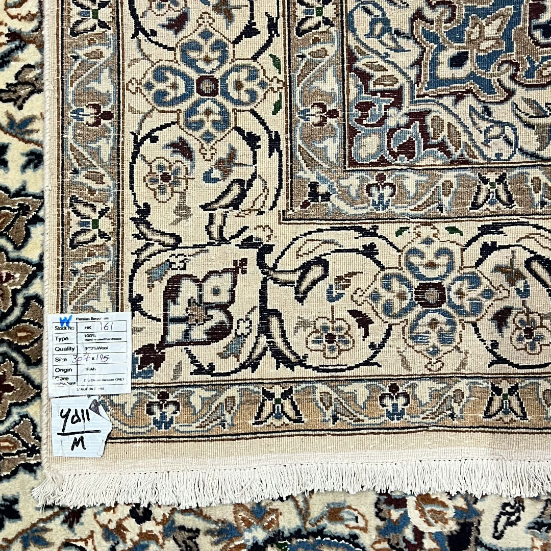 307cm x 195cm Hand-Knotted Persian Nain