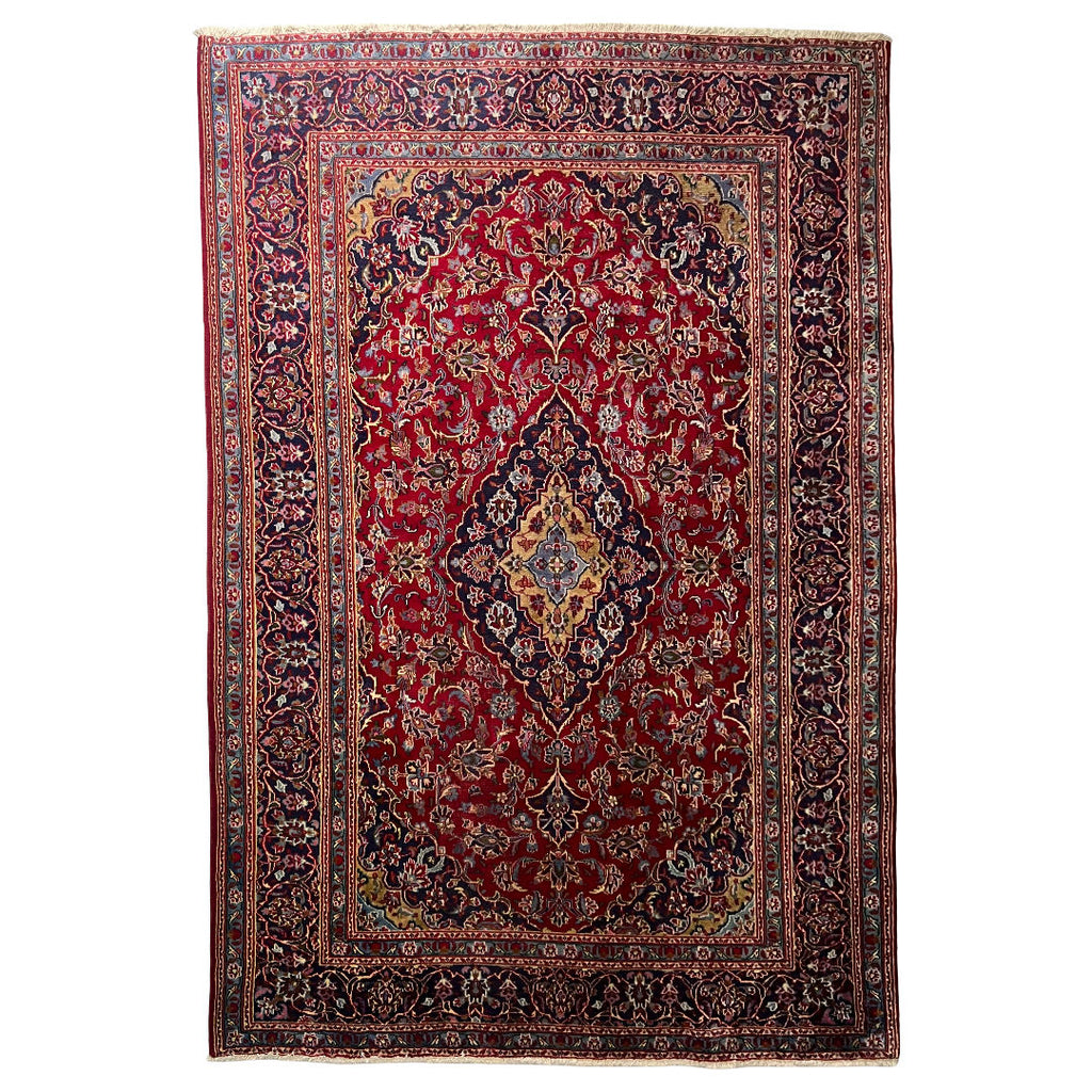 284cm x 190cm Hand-Knotted Persian Mashad - Wool Rug