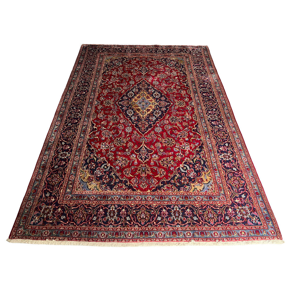 284cm x 190cm Hand-Knotted Persian Mashad - Wool Rug