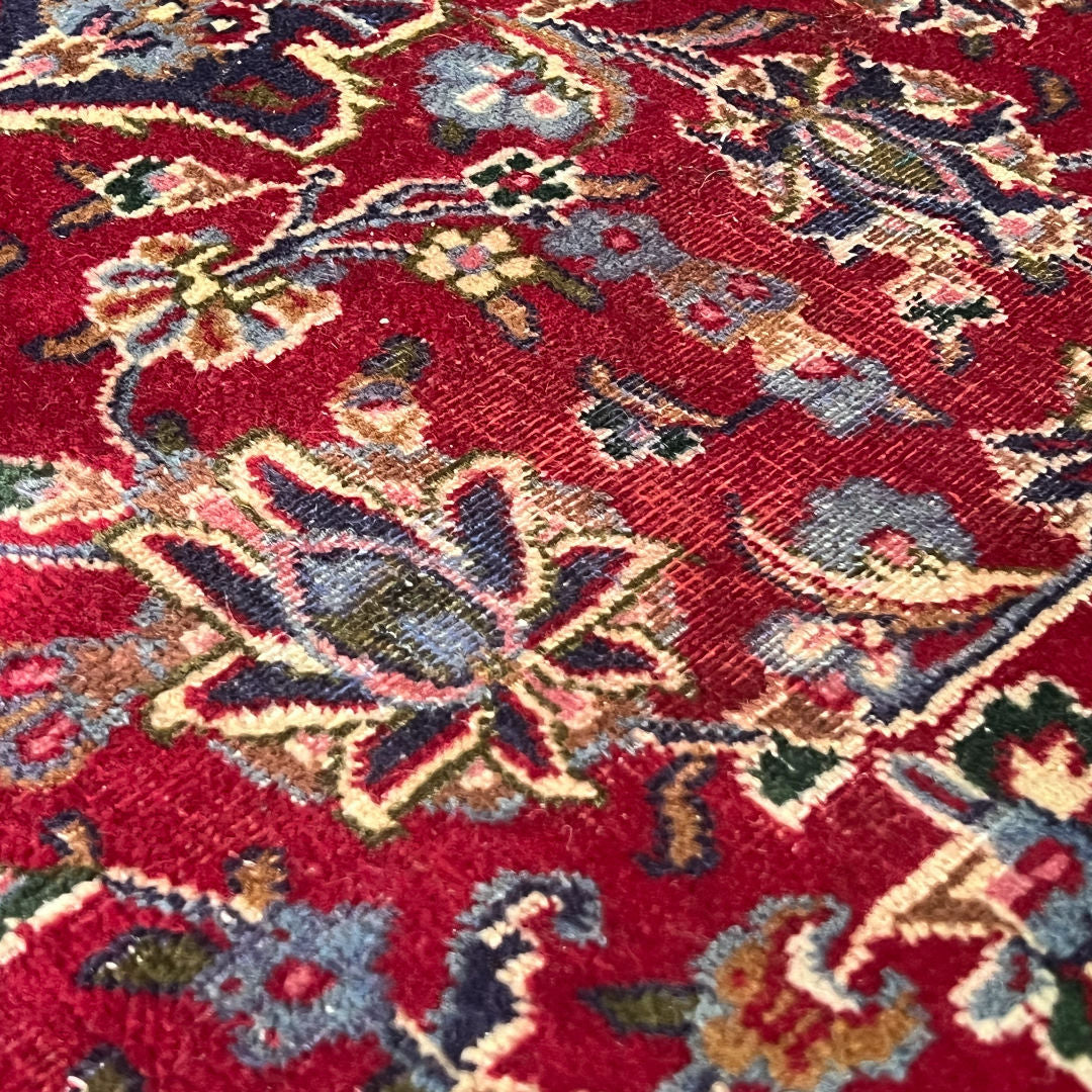 284cm x 190cm Hand-Knotted Persian Mashad - Wool Rug
