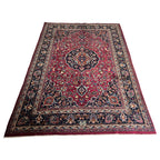 275cm x 195cm Hand-Knotted Persian Mashad - Wool Rug
