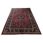 275cm x 195cm Hand-Knotted Persian Mashad - Wool Rug