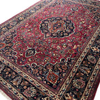 275cm x 195cm Hand-Knotted Persian Mashad - Wool Rug