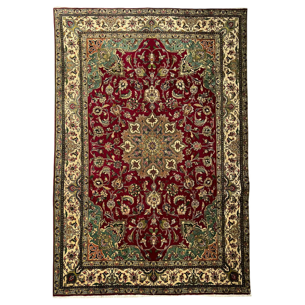 345cm x 238cm Hand-Knotted Persian Tabriz Floral Rug
