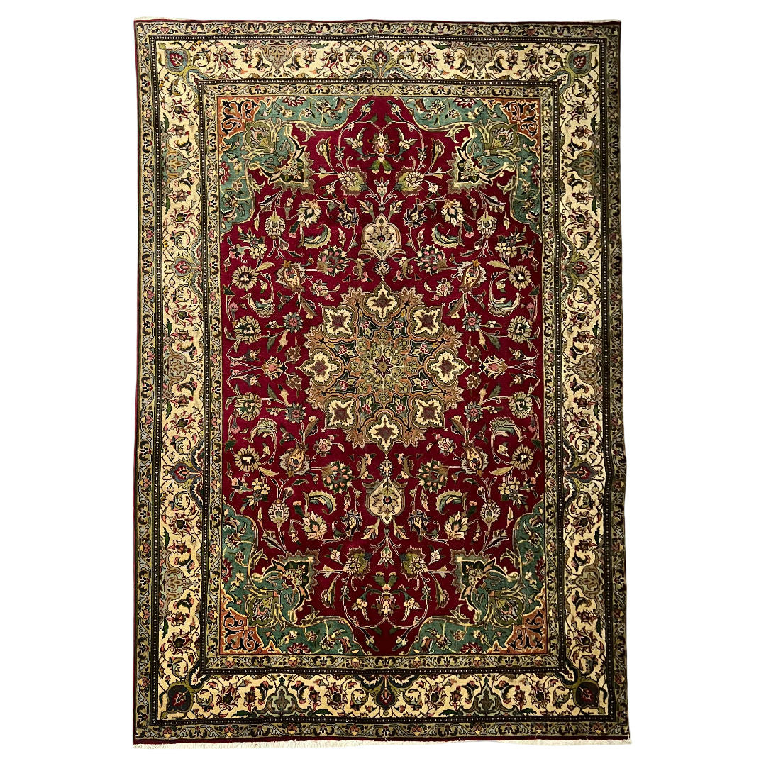 345cm x 238cm Hand-Knotted Persian Tabriz Floral Rug