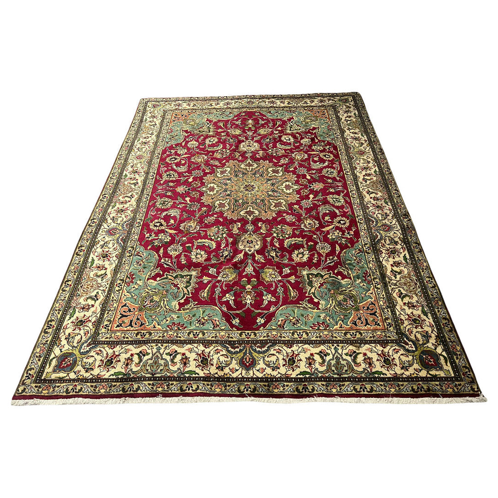 345cm x 238cm Hand-Knotted Persian Tabriz Floral Rug