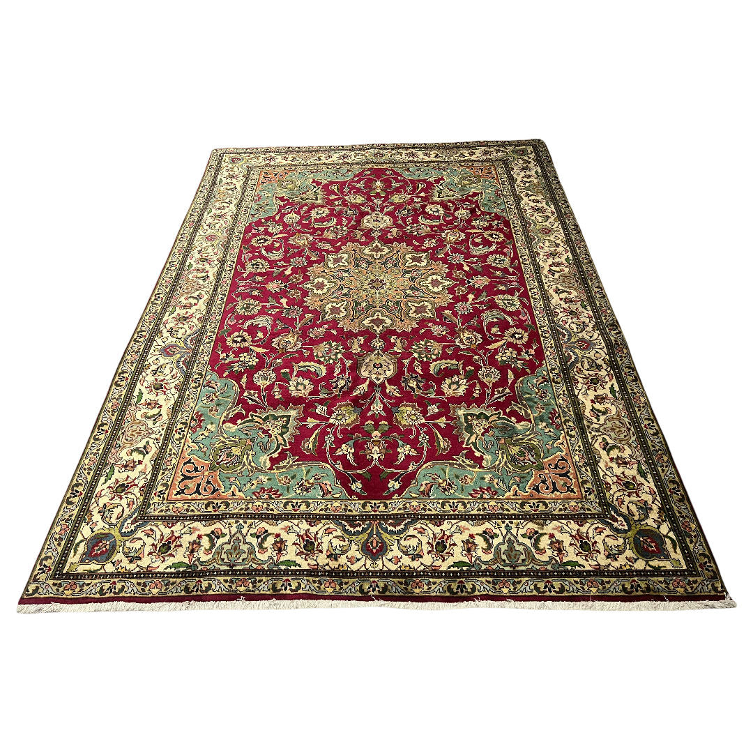 345cm x 238cm Hand-Knotted Persian Tabriz Floral Rug