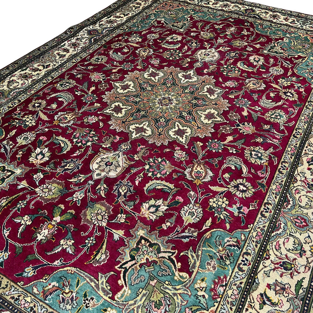 345cm x 238cm Hand-Knotted Persian Tabriz Floral Rug