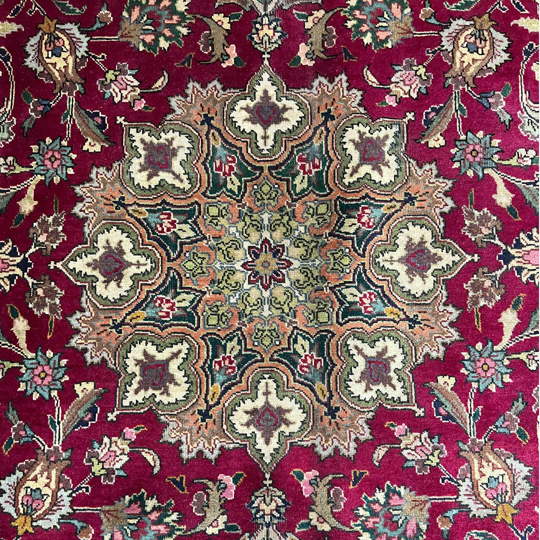 345cm x 238cm Hand-Knotted Persian Tabriz Floral Rug
