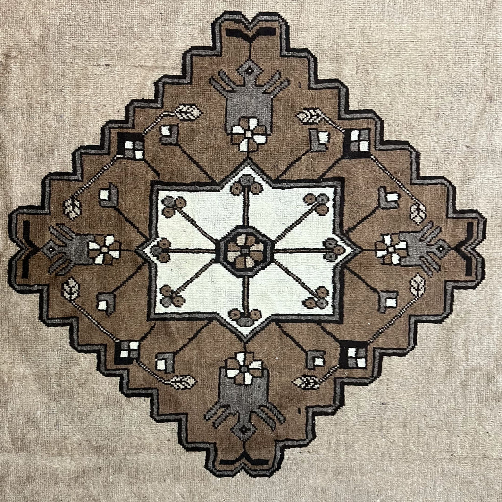 275cm x 195cm Hand-Knotted Camel Wool Tribal Vintage Rug