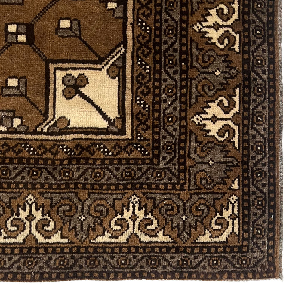 275cm x 195cm Hand-Knotted Camel Wool Tribal Vintage Rug
