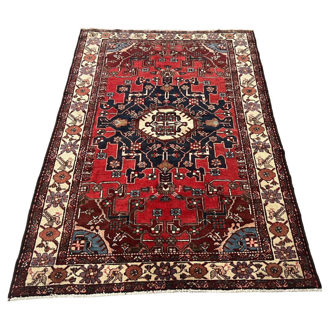 190cm x 133cm Hand-Knotted Persian Vintage Zanjan