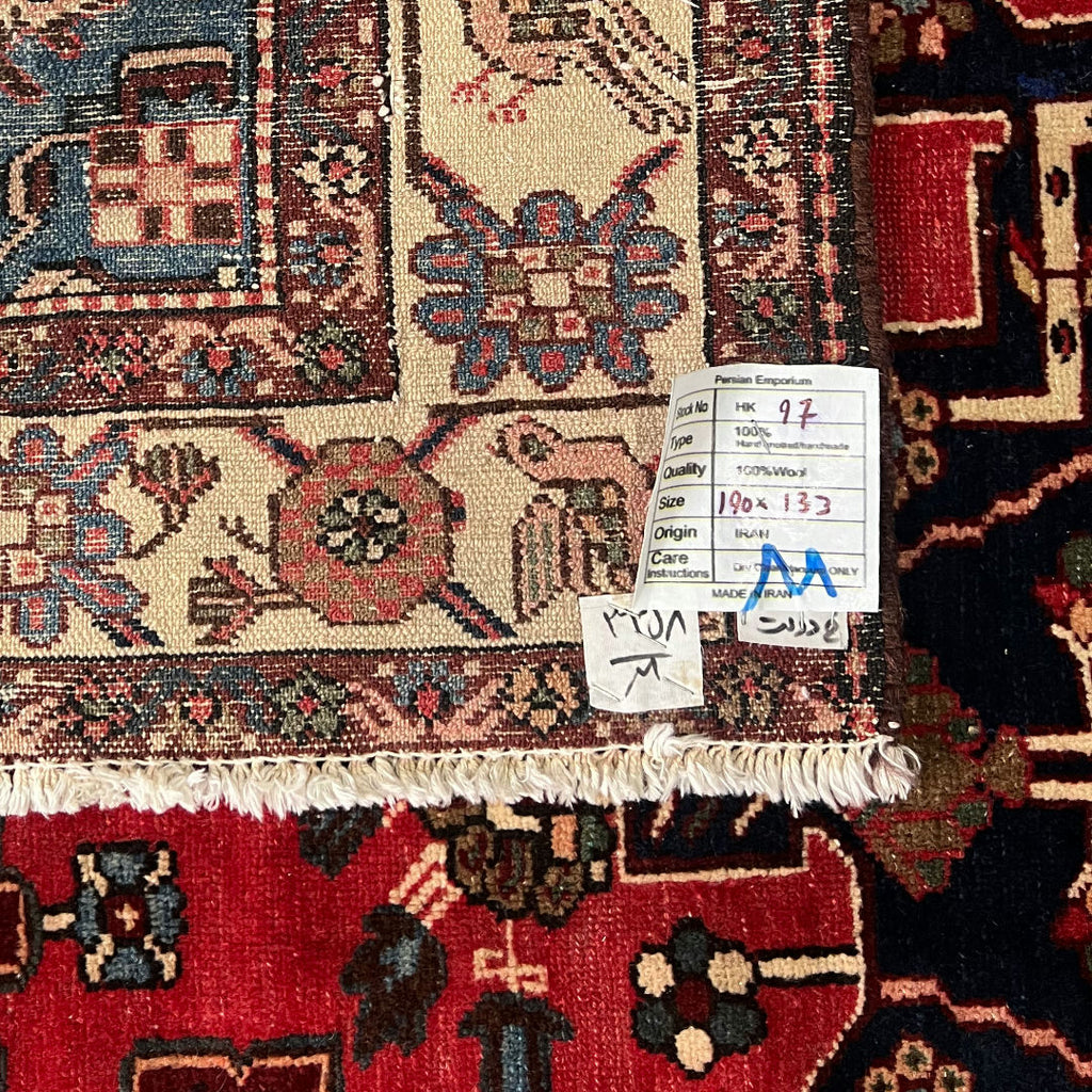 190cm x 133cm Hand-Knotted Persian Vintage Zanjan