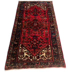 193cm x 104cm Hand-Knotted Vintage Hamadan Rug