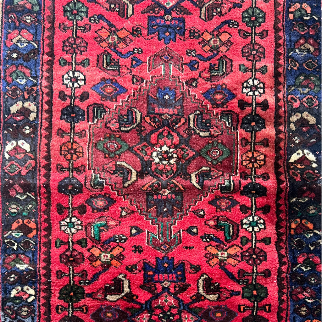 193cm x 104cm Hand-Knotted Vintage Hamadan Rug