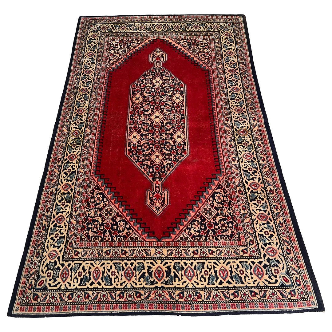 226cm x 130cm Hand-Knotted Authentic Persian Bidjar Rug