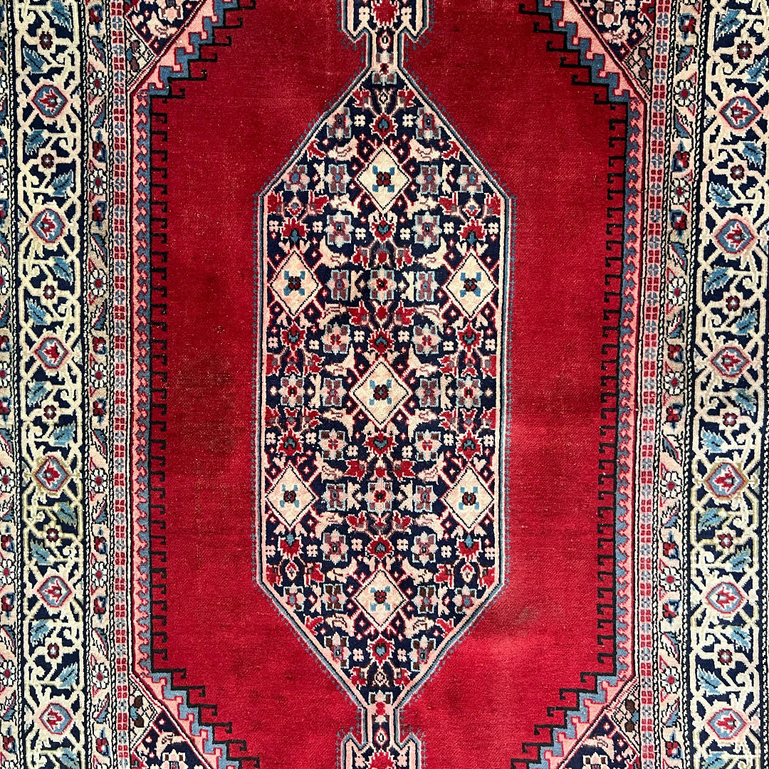 226cm x 130cm Hand-Knotted Authentic Persian Bidjar Rug