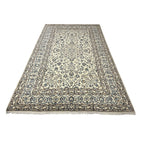 325 x 196 cm Hand-Knotted Persian Floral Kashan Cream Rug