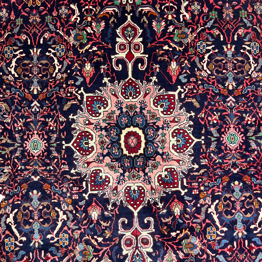 360 x 265 cm Hand-Knotted Vintage Persian Kashan Rug