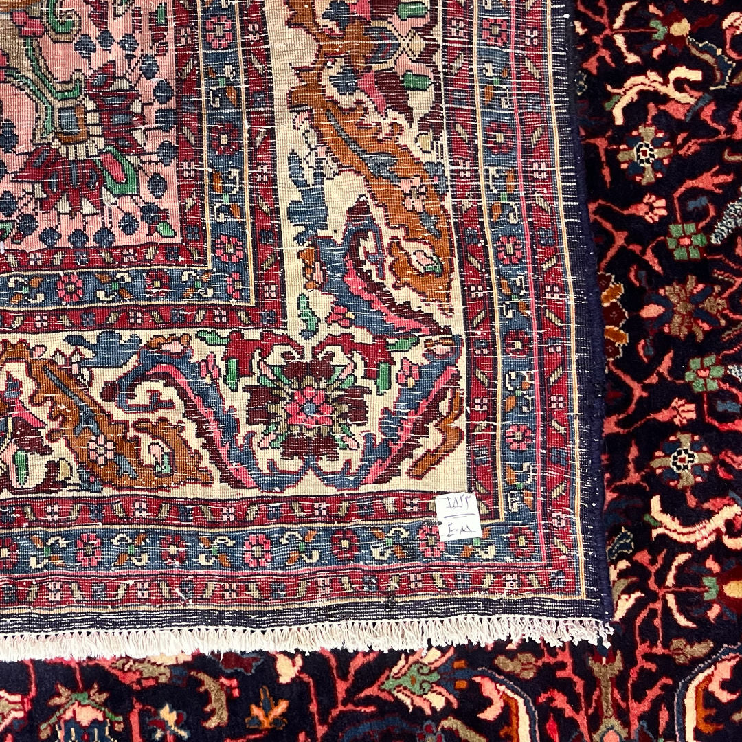 360 x 265 cm Hand-Knotted Vintage Persian Kashan Rug