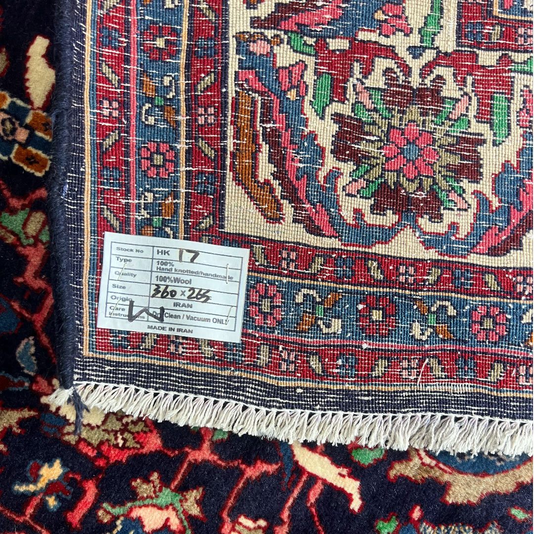 360 x 265 cm Hand-Knotted Vintage Persian Kashan Rug