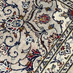 345 x 230 cm Hand-Knotted Persian Kashan Rug, Cream
