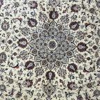 345 x 230 cm Hand-Knotted Persian Kashan Rug, Cream