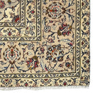345 x 230 cm Hand-Knotted Persian Kashan Rug, Cream