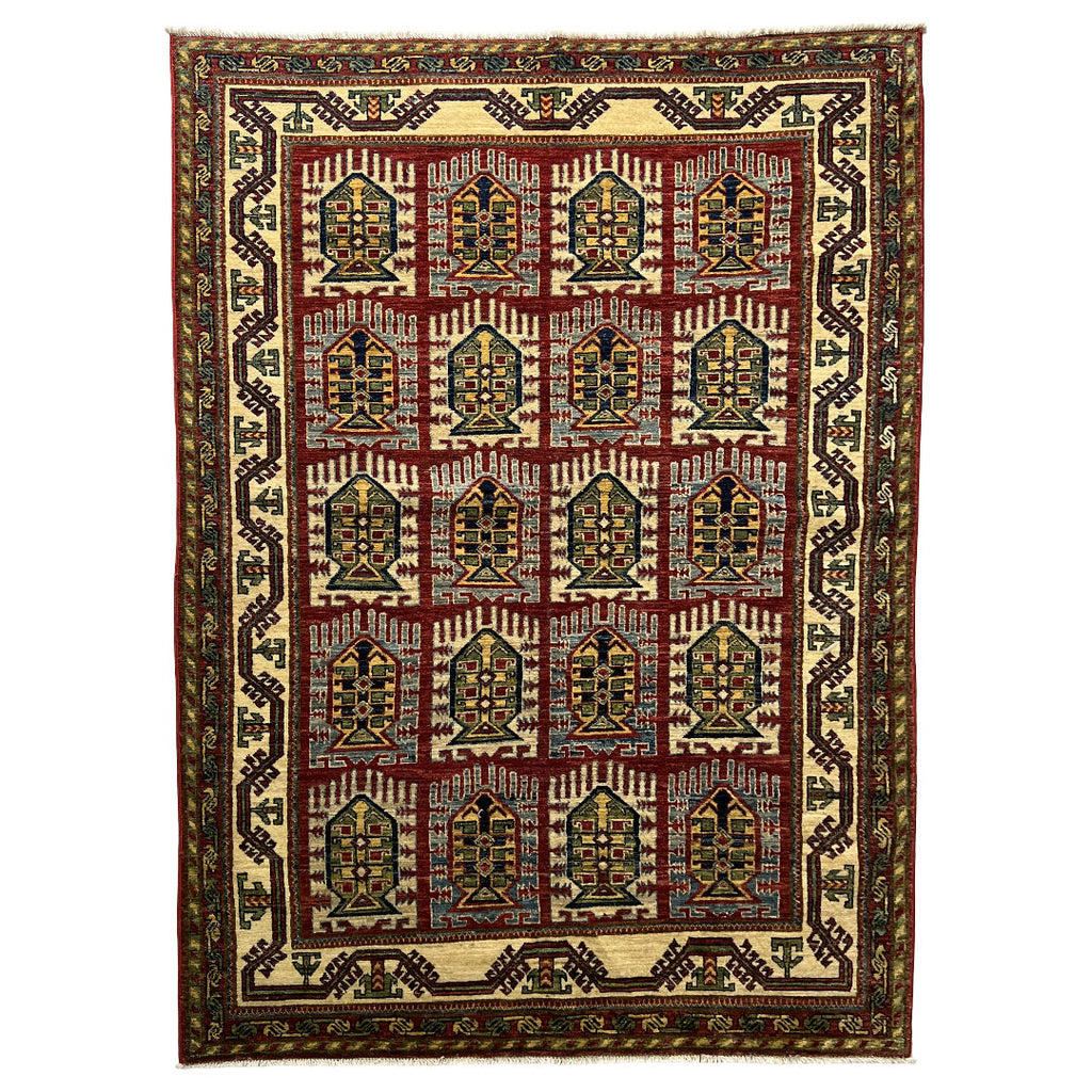 200 x 147 cm Hand-Knotted Afghan Kazak – Wool Rug