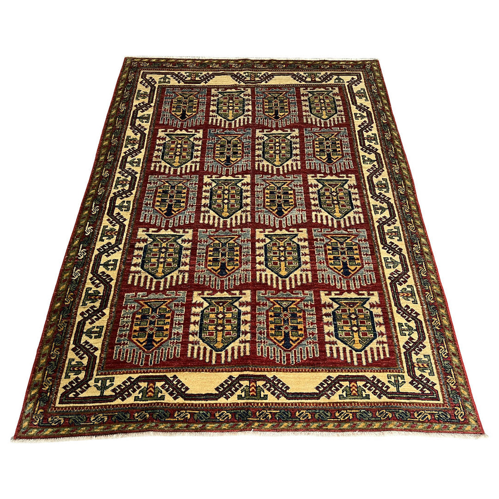 200 x 147 cm Hand-Knotted Afghan Kazak – Wool Rug