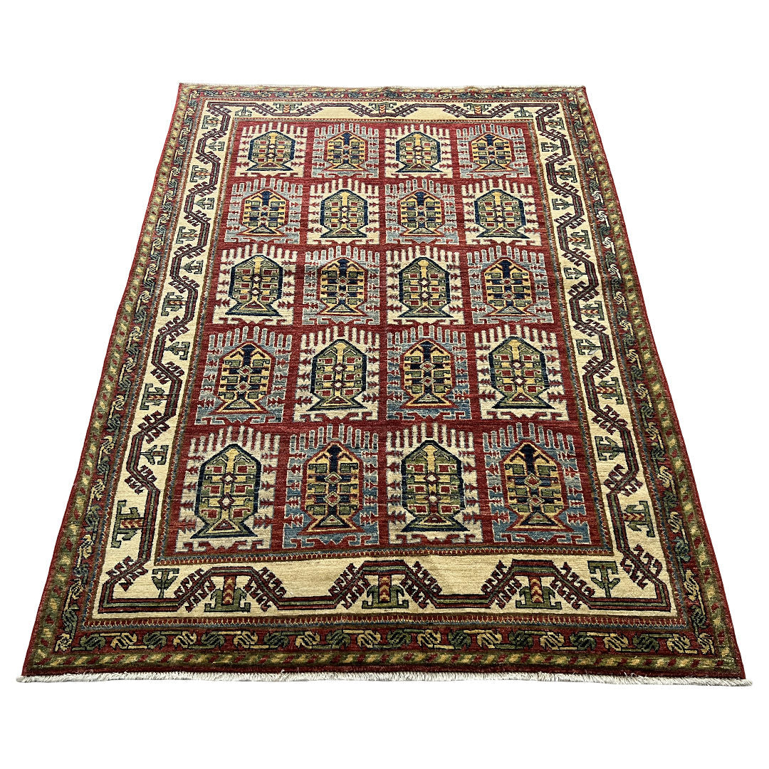 200 x 147 cm Hand-Knotted Afghan Kazak – Wool Rug