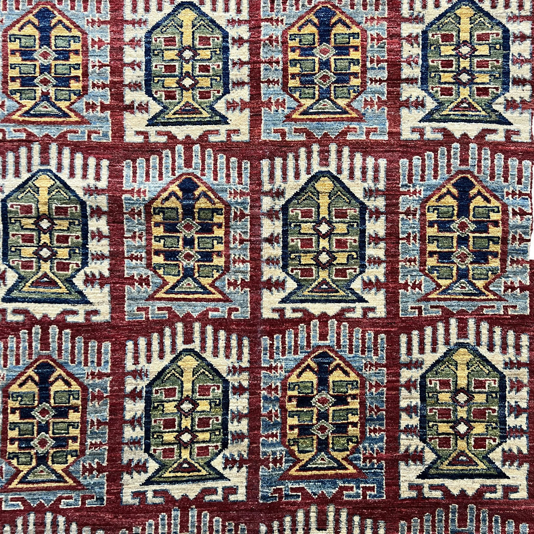 200 x 147 cm Hand-Knotted Afghan Kazak – Wool Rug