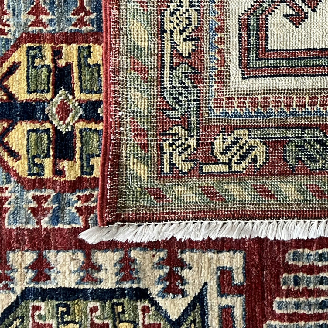 200 x 147 cm Hand-Knotted Afghan Kazak – Wool Rug
