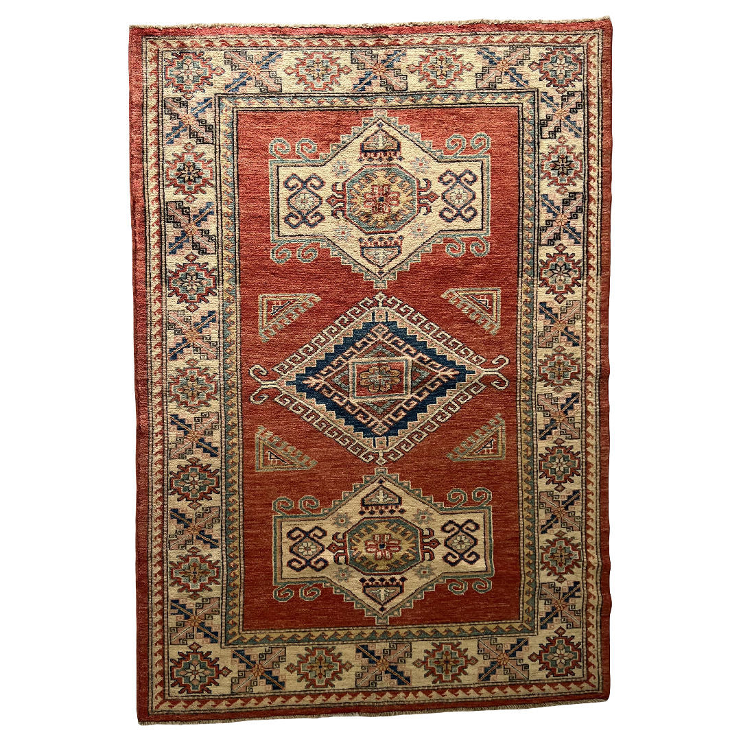 181 x 129 cm Hand-Knotted Afghan Kazak – Wool Rug