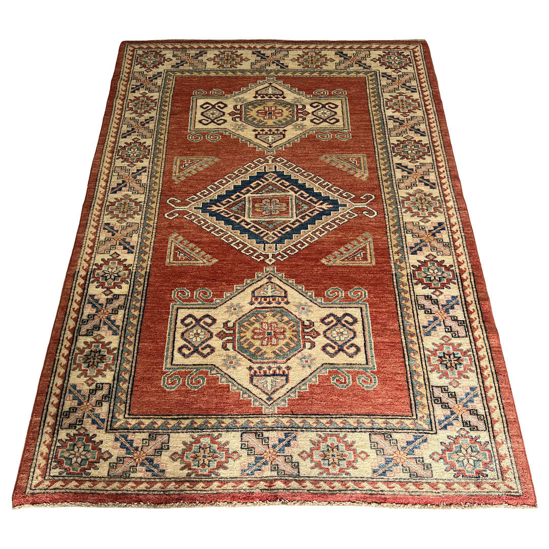 181 x 129 cm Hand-Knotted Afghan Kazak – Wool Rug