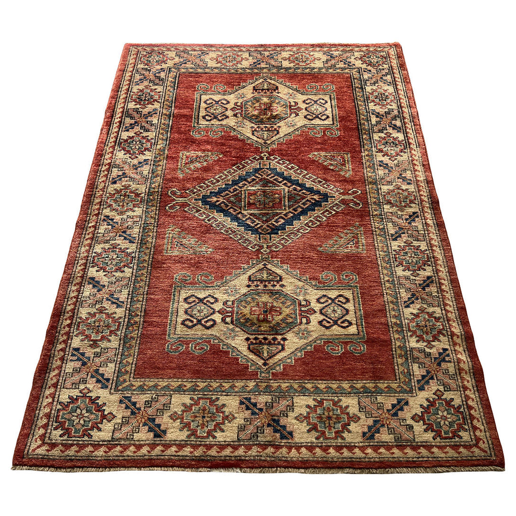 181 x 129 cm Hand-Knotted Afghan Kazak – Wool Rug