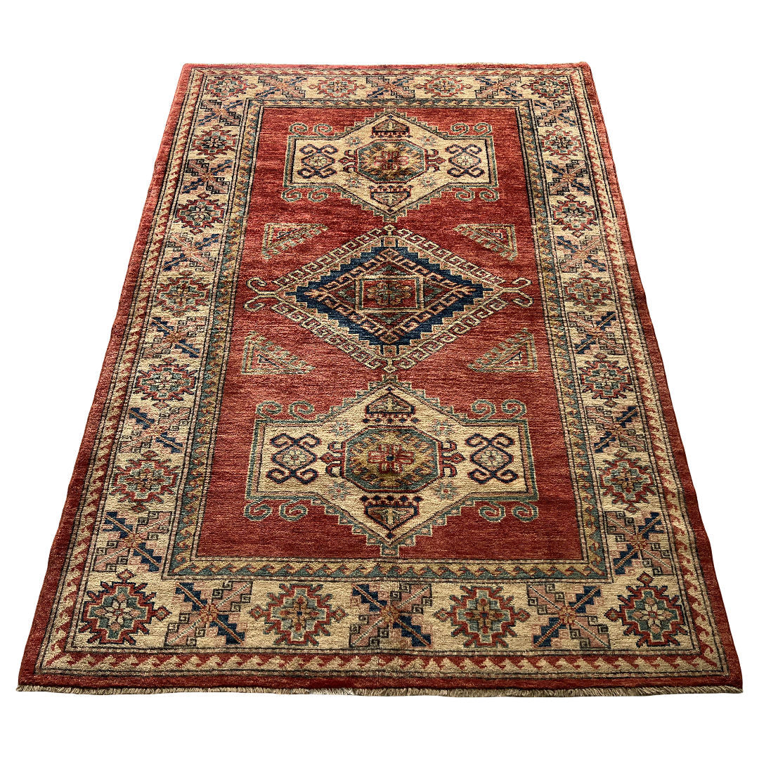 181 x 129 cm Hand-Knotted Afghan Kazak – Wool Rug