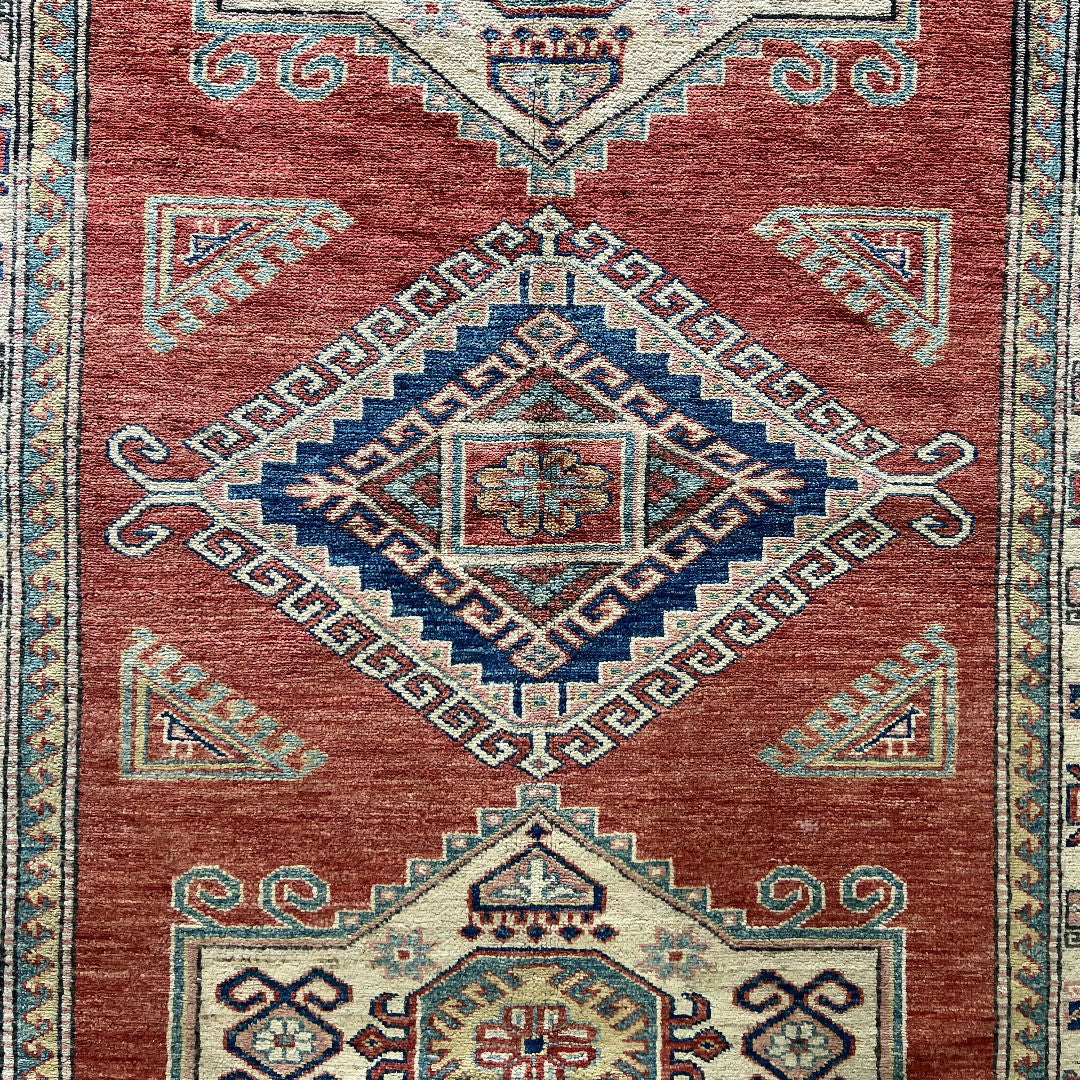 181 x 129 cm Hand-Knotted Afghan Kazak – Wool Rug