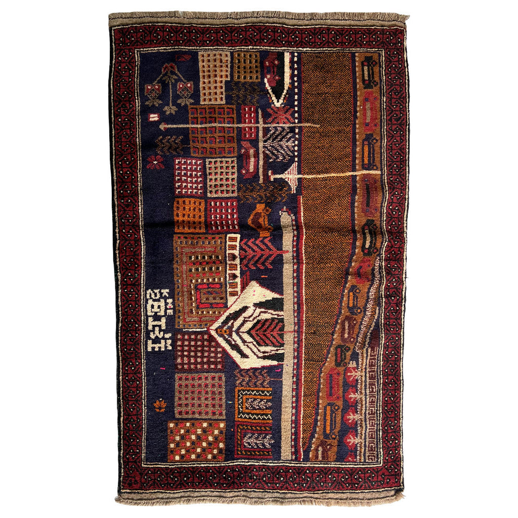 149 x 85 cm Hand-Knotted Afghan Baluch Rug