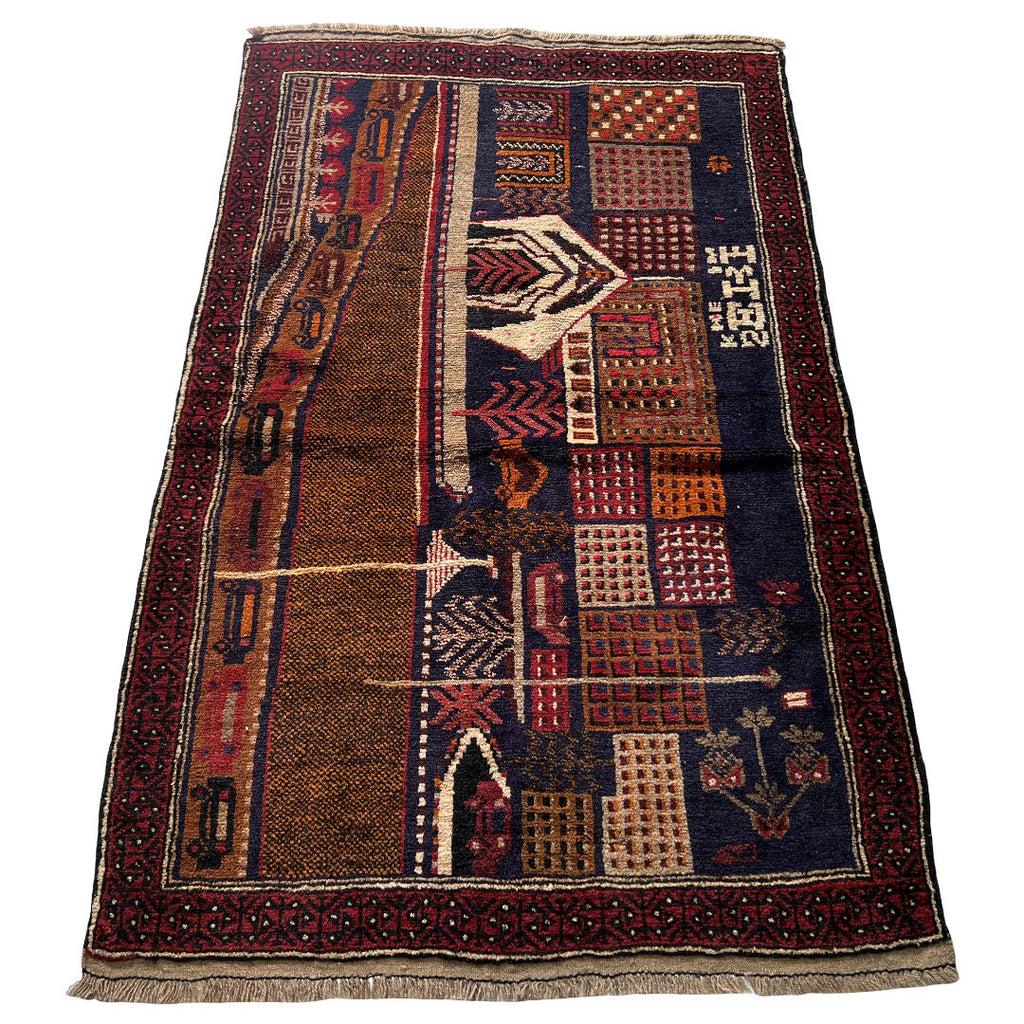 149 x 85 cm Hand-Knotted Afghan Baluch Rug