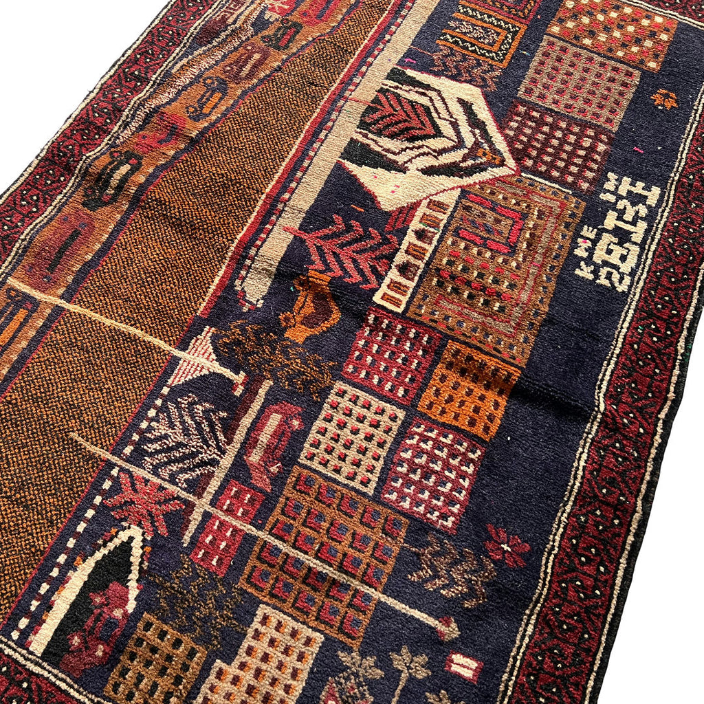 149 x 85 cm Hand-Knotted Afghan Baluch Rug
