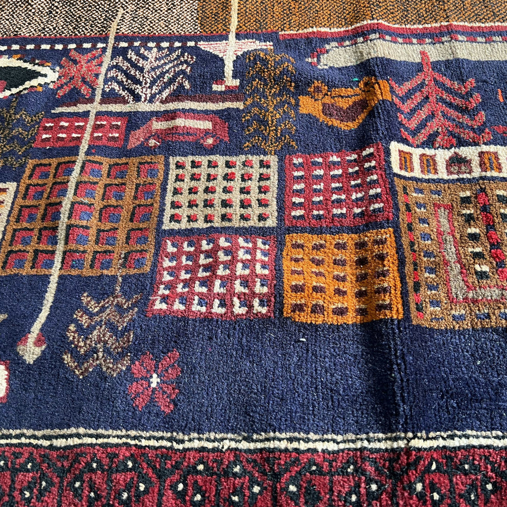 149 x 85 cm Hand-Knotted Afghan Baluch Rug