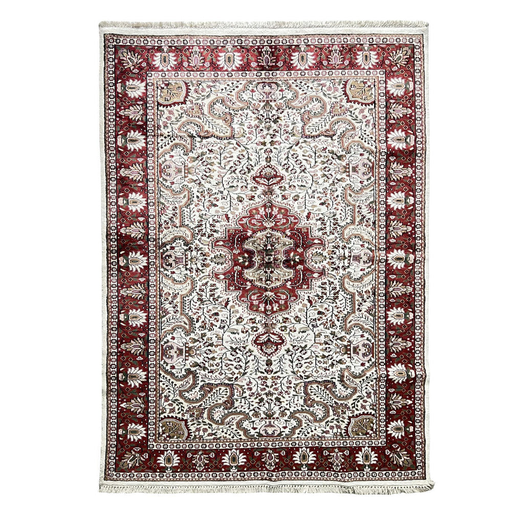 213 x 152 cm Hand-Woven Indian Silk Jaipur Oriental Rug