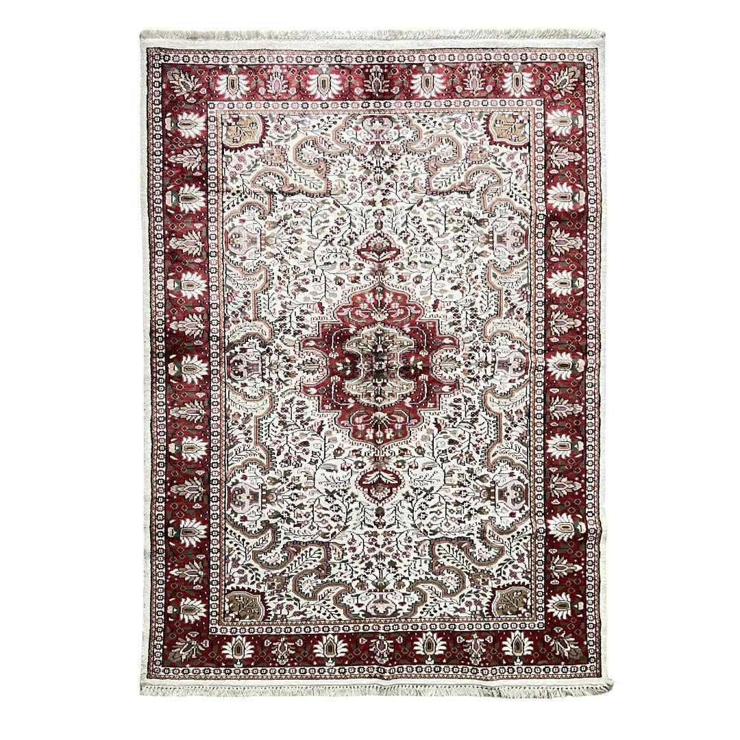213 x 152 cm Hand-Woven Indian Silk Jaipur Oriental Rug