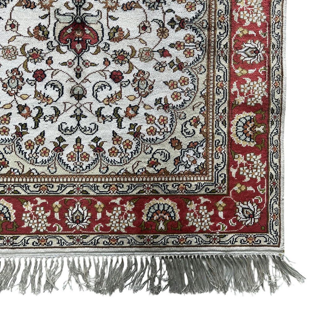 120 x 80 cm Hand-Woven Indian Silk Jaipur Oriental Rug