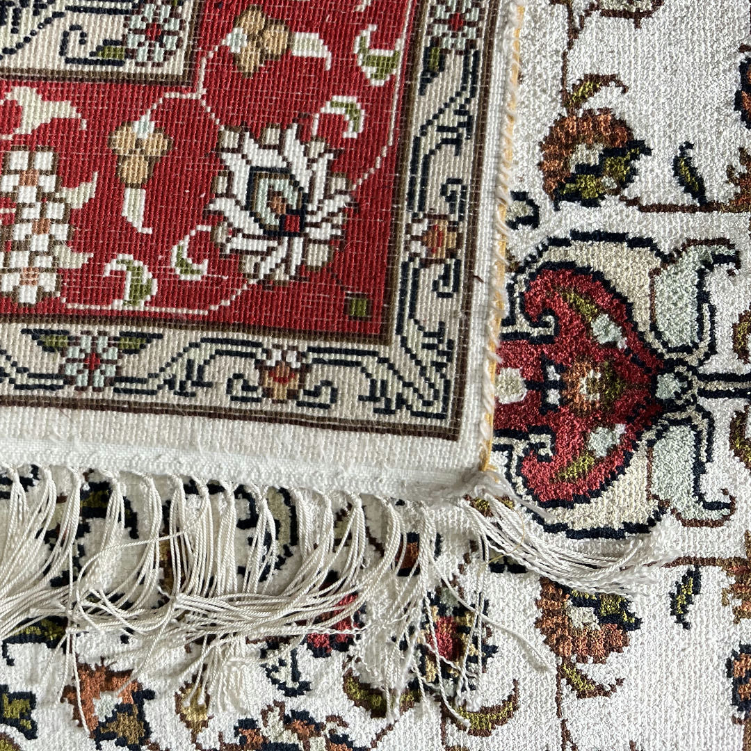 120 x 80 cm Hand-Woven Indian Silk Jaipur Oriental Rug