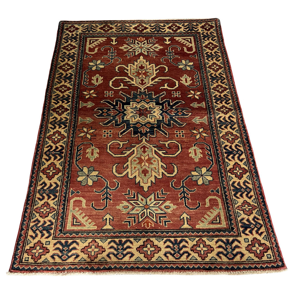 149 x 99 cm Hand-Knotted Afghan Kazak Wool Rug